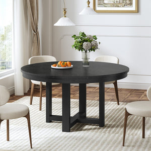HomeRoots 42" Black Solid Wood Round Bar Table - Modern Bistro Design for Restaurants & Home Entertaining Spaces 712208