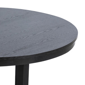 HomeRoots 42" Black Solid Wood Round Bar Table - Modern Bistro Design for Restaurants & Home Entertaining Spaces 712208