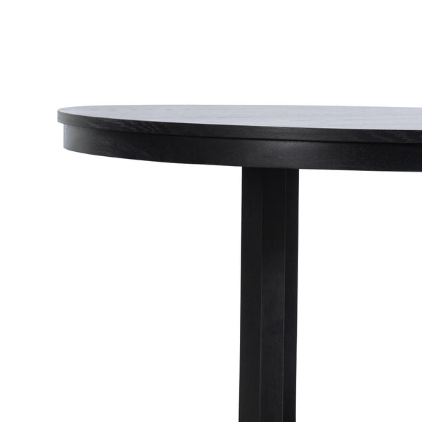 HomeRoots 42" Black Solid Wood Round Bar Table - Modern Bistro Design for Restaurants & Home Entertaining Spaces 712208