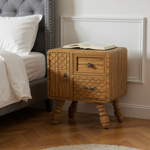 HomeRoots 32" Black and Oak Solid Wood Console Cabinet – Stylish Storage with 3 Drawers for Any Room Decor 712212