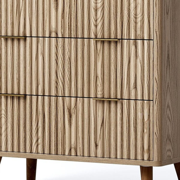 HomeRoots 47" Oak Solid Wood Console Cabinet – Stylish Six-Drawer Storage for Entryway, Media & Dining Needs 712213