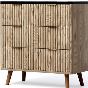 HomeRoots 47" Oak Solid Wood Console Cabinet – Stylish Six-Drawer Storage for Entryway, Media & Dining Needs 712213