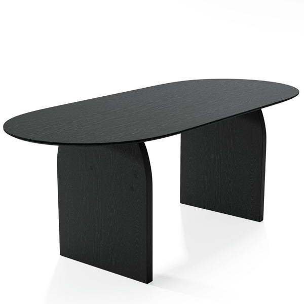 HomeRoots 33" Brown Solid Wood Oval Bar Table - Modern Elegance for Dining & Hospitality with Sturdy Pedestal Base 712216