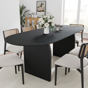 HomeRoots 33" Brown Solid Wood Oval Bar Table - Modern Elegance for Dining & Hospitality with Sturdy Pedestal Base 712216