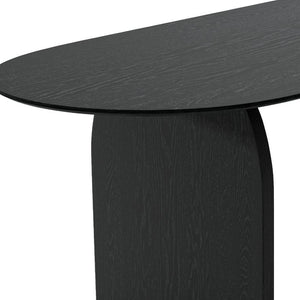 HomeRoots 33" Brown Solid Wood Oval Bar Table - Modern Elegance for Dining & Hospitality with Sturdy Pedestal Base 712216
