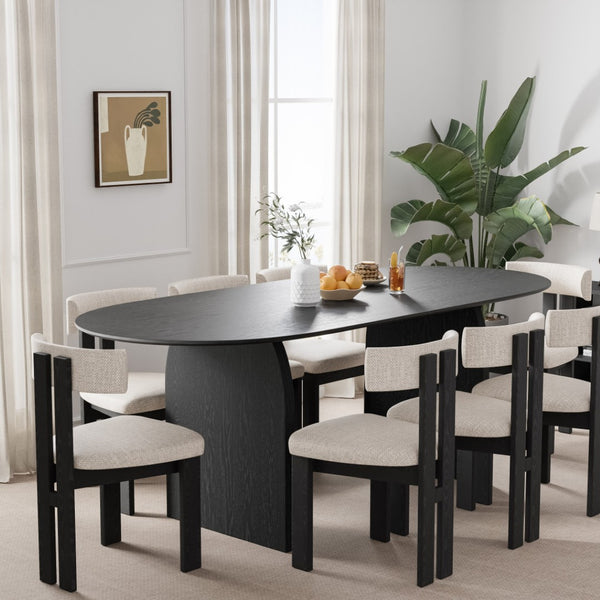HomeRoots 33" Brown Solid Wood Oval Bar Table - Modern Elegance for Dining & Hospitality with Sturdy Pedestal Base 712216