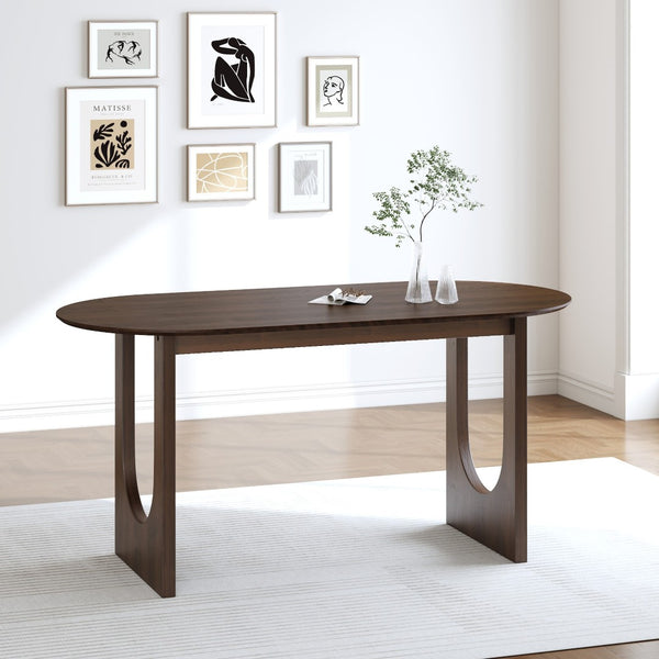 HomeRoots 33" Black Solid Wood Oval Bar Table - Modern Elegance for Dining, Social Gatherings & Stylish Spaces 712226