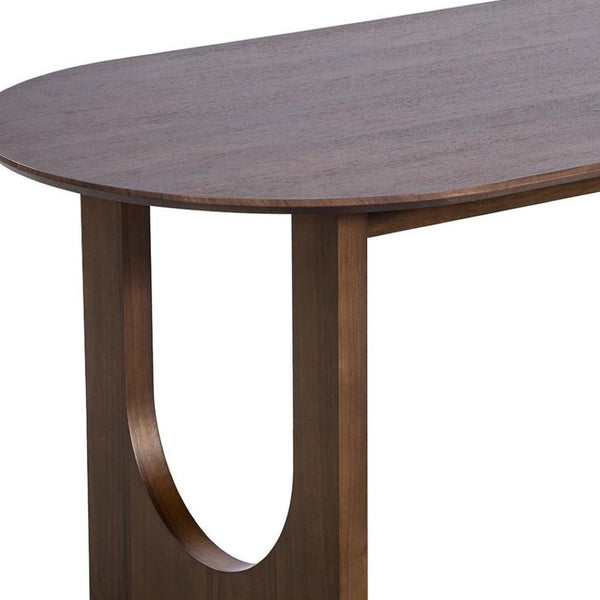 HomeRoots 33" Black Solid Wood Oval Bar Table - Modern Elegance for Dining, Social Gatherings & Stylish Spaces 712226