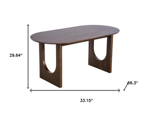 HomeRoots 33" Black Solid Wood Oval Bar Table - Modern Elegance for Dining, Social Gatherings & Stylish Spaces 712226