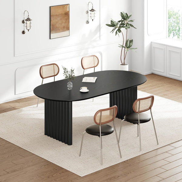 HomeRoots 33" Brown Solid Wood Oval Bar Table - Modern Design for Casual Dining & Entertaining, Seats 6 Comfortably 712227