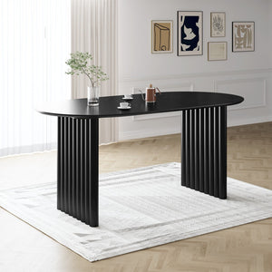 HomeRoots 33" Brown Solid Wood Oval Bar Table - Modern Design for Casual Dining & Entertaining, Seats 6 Comfortably 712227