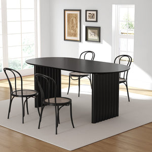 HomeRoots 33" Brown Solid Wood Oval Bar Table - Modern Design for Casual Dining & Entertaining, Seats 6 Comfortably 712227