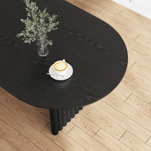 HomeRoots 33" Brown Solid Wood Oval Bar Table - Modern Design for Casual Dining & Entertaining, Seats 6 Comfortably 712227