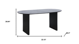HomeRoots 33" Brown Solid Wood Oval Bar Table - Modern Design for Casual Dining & Entertaining, Seats 6 Comfortably 712227