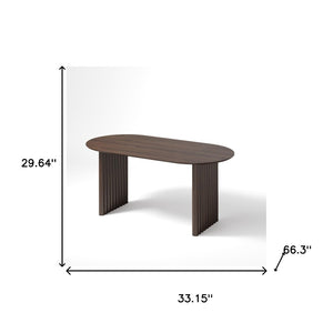 HomeRoots 33" Vibrant Yellow Solid Wood Oval Bar Table - Stylish Dining Centerpiece for Home & Commercial Use 712228