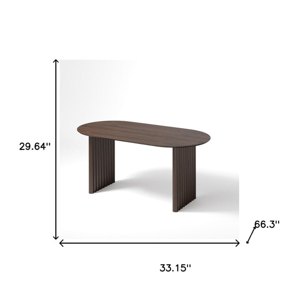 HomeRoots 33" Vibrant Yellow Solid Wood Oval Bar Table - Stylish Dining Centerpiece for Home & Commercial Use 712228