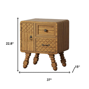 HomeRoots 45" Brown Solid Wood Rounded Bar Table - Timeless Design for Bars, Restaurants & Home Spaces 712230
