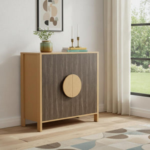 HomeRoots 63" Elegant Sepia Solid Wood Console Cabinet – Versatile Mid-Century Design with Ample Storage Space 712232