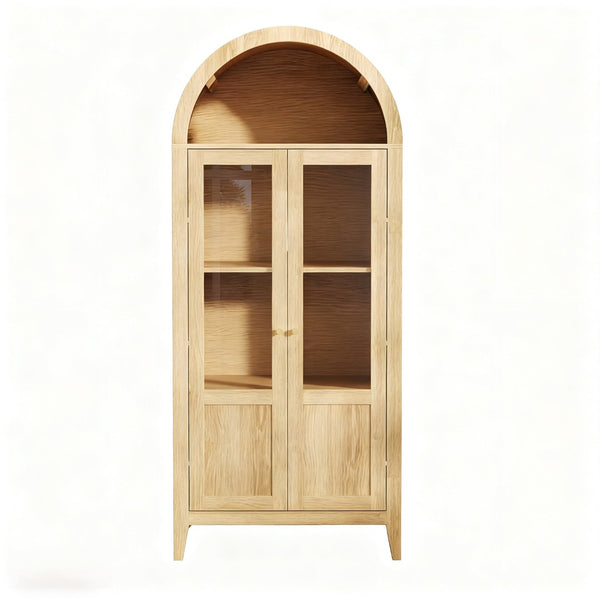 HomeRoots 68" White Solid Wood Pantry Cabinet with Five Doors & Two Drawers - Stylish Storage for Any Room 712238