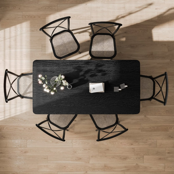 HomeRoots 46" Black Wood Rounded Bar Table - Stylish Centerpiece for Dining, Social Gatherings & Modern Decor 712251
