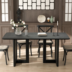 HomeRoots 46" Black Wood Rounded Bar Table - Stylish Centerpiece for Dining, Social Gatherings & Modern Decor 712251