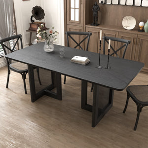 HomeRoots 46" Black Wood Rounded Bar Table - Stylish Centerpiece for Dining, Social Gatherings & Modern Decor 712251