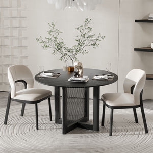 HomeRoots 52" Unfinished Wood Rounded Bar Table – Modern Bistro Style, Customizable, Seats 4 for Social Gatherings 712252