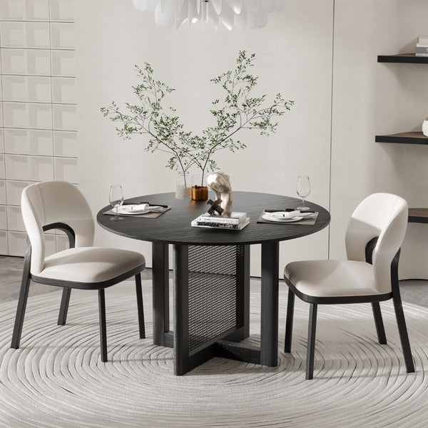 HomeRoots 52" Unfinished Wood Rounded Bar Table – Modern Bistro Style, Customizable, Seats 4 for Social Gatherings 712252