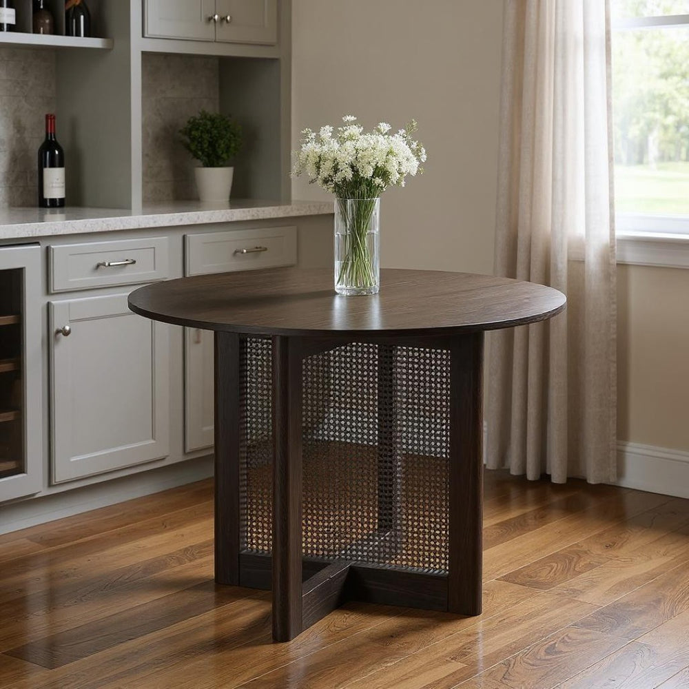 HomeRoots 52" Unfinished Wood Rounded Bar Table – Modern Bistro Style, Customizable, Seats 4 for Social Gatherings 712252