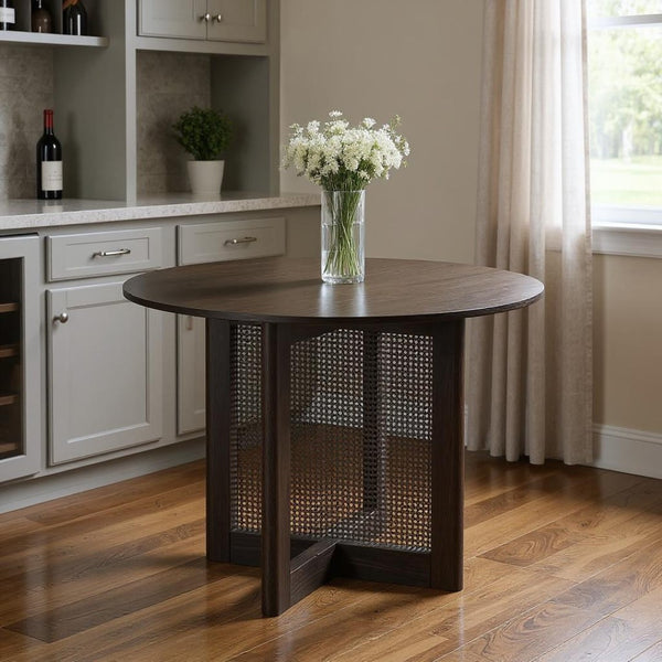 HomeRoots 52" Unfinished Wood Rounded Bar Table – Modern Bistro Style, Customizable, Seats 4 for Social Gatherings 712252