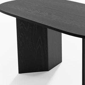 HomeRoots 46" Elegant Walnut Wood Rounded Bar Table - Stylish Double Pedestal Design for Home & Restaurant Use 712256