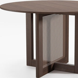 HomeRoots 52" Walnut Wood Rounded Bar Table - Modern Bistro Style, Space-Saving Design for Dining & Entertaining 712257