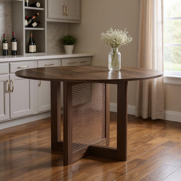 HomeRoots 67" Walnut Wood Oval Bar Table - Stylish High-Top Design for Entertaining & Dining - Ample Seating! 712258