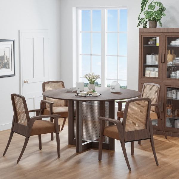 HomeRoots 67" Walnut Wood Oval Bar Table - Stylish High-Top Design for Entertaining & Dining - Ample Seating! 712258