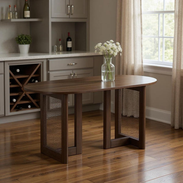 HomeRoots 79" Walnut Wood Square Bar Table - Modern Gathering Space for Restaurants & Homes, Seats 6 Comfortably 712260