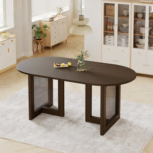 HomeRoots 79" Walnut Wood Square Bar Table - Modern Gathering Space for Restaurants & Homes, Seats 6 Comfortably 712260