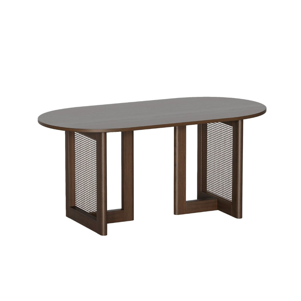 HomeRoots 79" Walnut Wood Square Bar Table - Modern Gathering Space for Restaurants & Homes, Seats 6 Comfortably 712260
