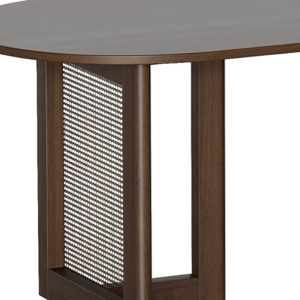 HomeRoots 79" Walnut Wood Square Bar Table - Modern Gathering Space for Restaurants & Homes, Seats 6 Comfortably 712260