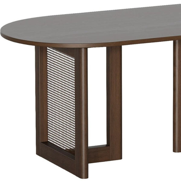 HomeRoots 79" Walnut Wood Square Bar Table - Modern Gathering Space for Restaurants & Homes, Seats 6 Comfortably 712260