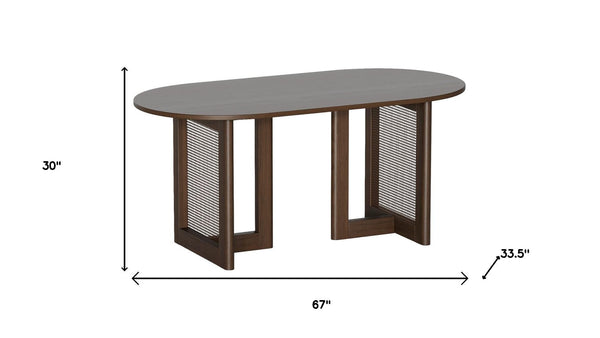 HomeRoots 79" Walnut Wood Square Bar Table - Modern Gathering Space for Restaurants & Homes, Seats 6 Comfortably 712260
