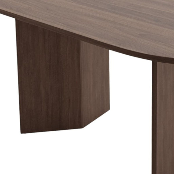 67 Inch Oval Solid Wood Dining Table with Double Pedestal Base Seats Six for Elegant Gatherings