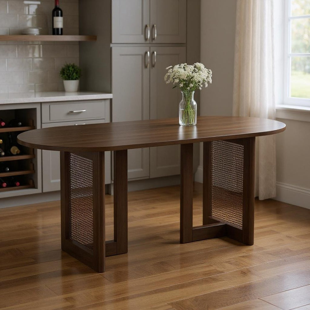 HomeRoots 79" Unfinished Wood Oval Bar Table - Stylish Farmhouse Charm, Customizable, Seats 8, Durable Design 712263
