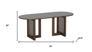HomeRoots 79" Unfinished Wood Oval Bar Table - Stylish Farmhouse Charm, Customizable, Seats 8, Durable Design 712263