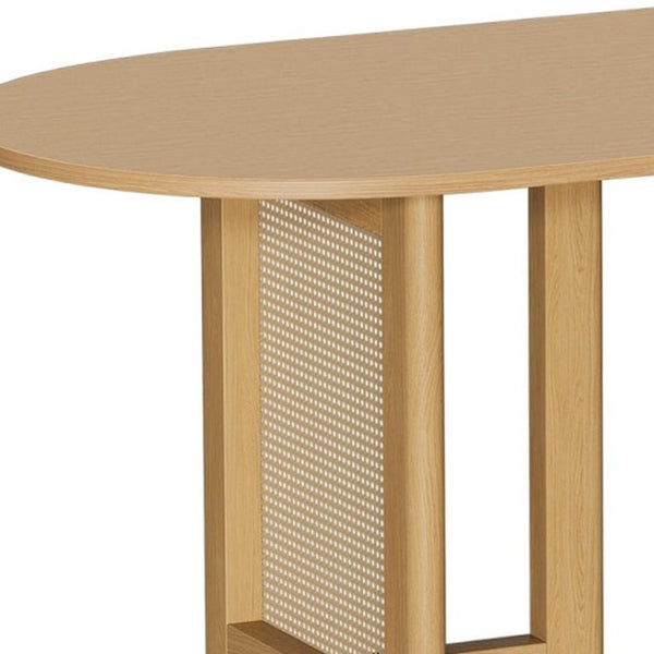 HomeRoots 79" Black Wood Oval Bar Table – Stylish Dining Solution for 8, Perfect for Home Bars & Restaurants 712264