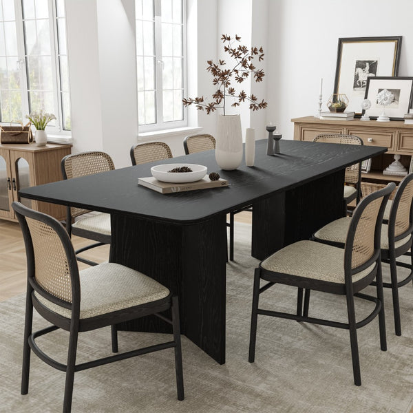 HomeRoots 79" Walnut Oval Bar Table - Elegant Double Pedestal Design for Dining, Bars & Home Entertaining 712267
