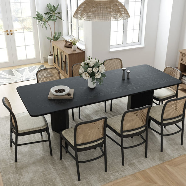 HomeRoots 79" Walnut Oval Bar Table - Elegant Double Pedestal Design for Dining, Bars & Home Entertaining 712267