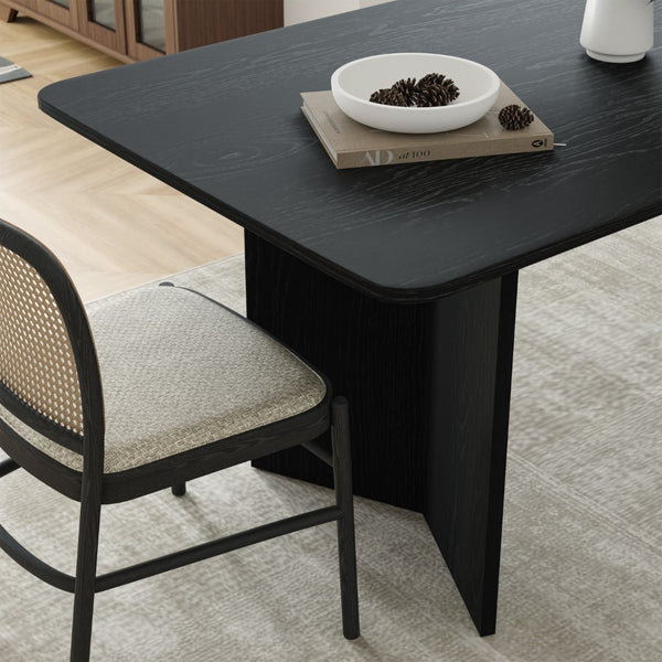 HomeRoots 79" Walnut Oval Bar Table - Elegant Double Pedestal Design for Dining, Bars & Home Entertaining 712267