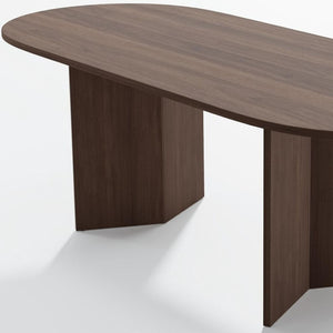 HomeRoots 79" Unfinished Wood Oval Bar Table – Customizable Dining Furniture for Gatherings with 8 Seats 712268