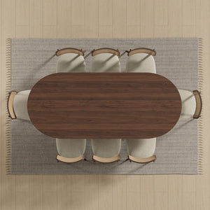 HomeRoots 79" Unfinished Wood Oval Bar Table – Customizable Dining Furniture for Gatherings with 8 Seats 712268