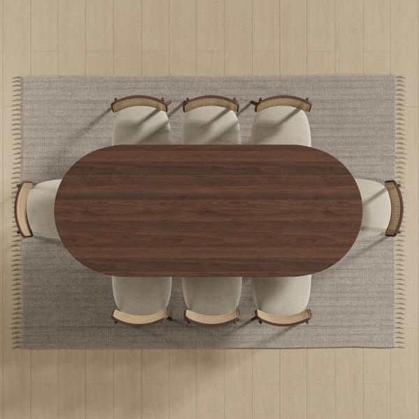 HomeRoots 79" Unfinished Wood Oval Bar Table – Customizable Dining Furniture for Gatherings with 8 Seats 712268